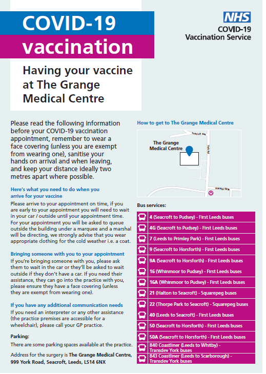 Covid 19 Vaccination Service Colton Mill Medical Centre